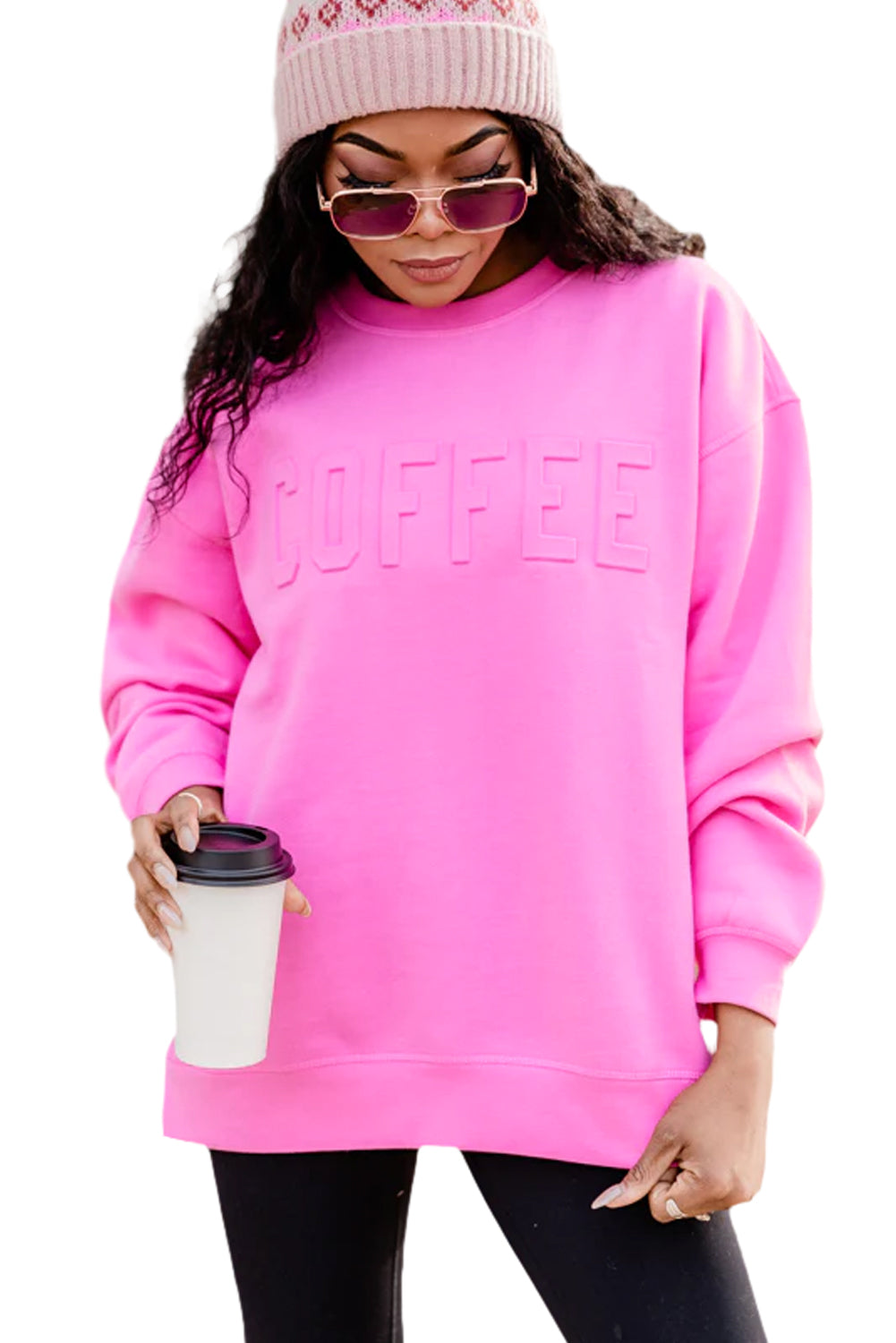 Dark Pink Casual Mama Letter Drop Shoulder Sweatshirt