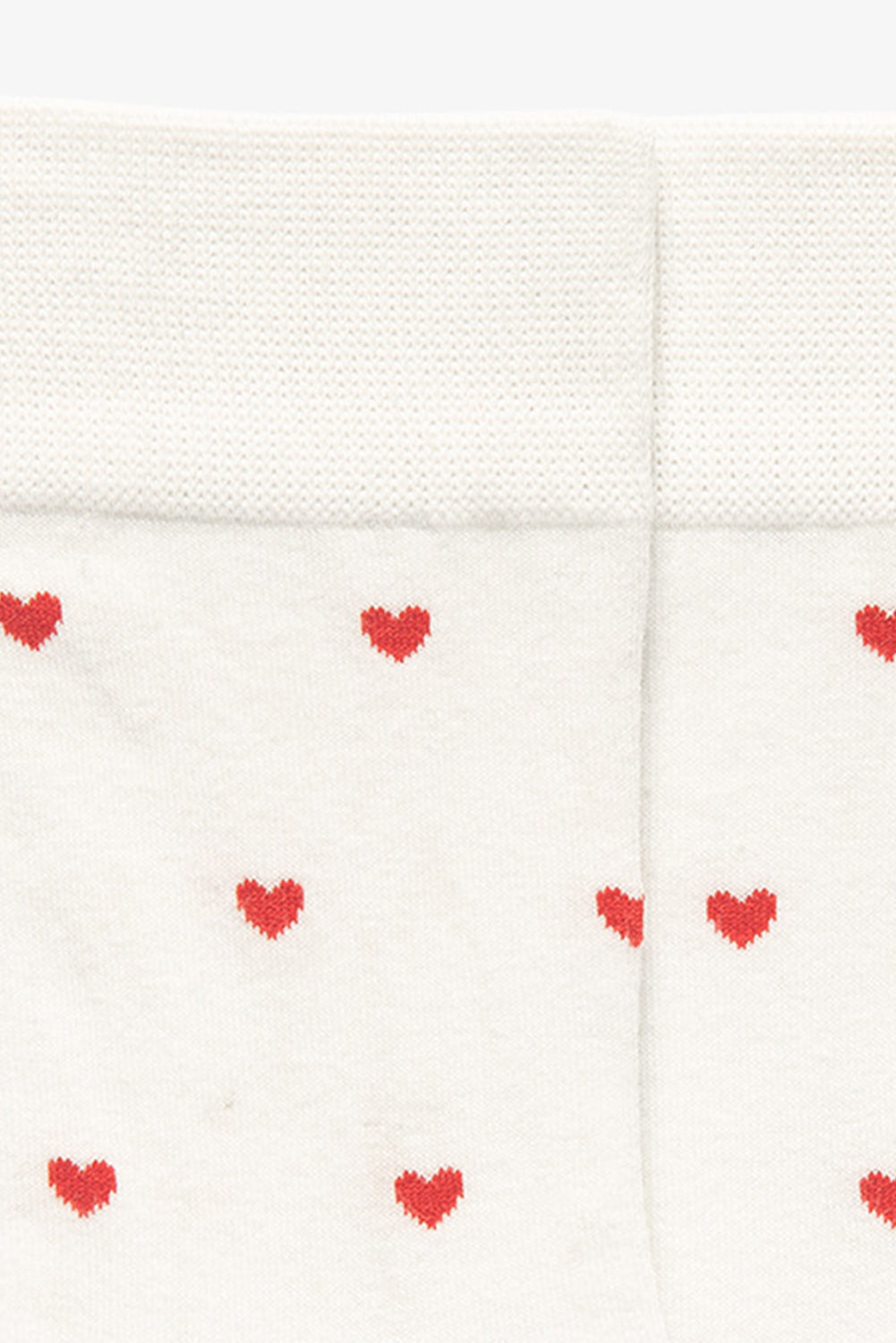 White Valentines Heart Pattern Cotton Socks
